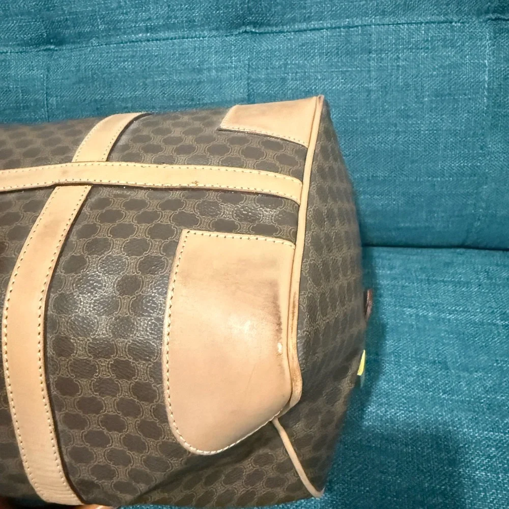 Celine Brown and Tan Macadam Boston Bag - Picture 12 of 16